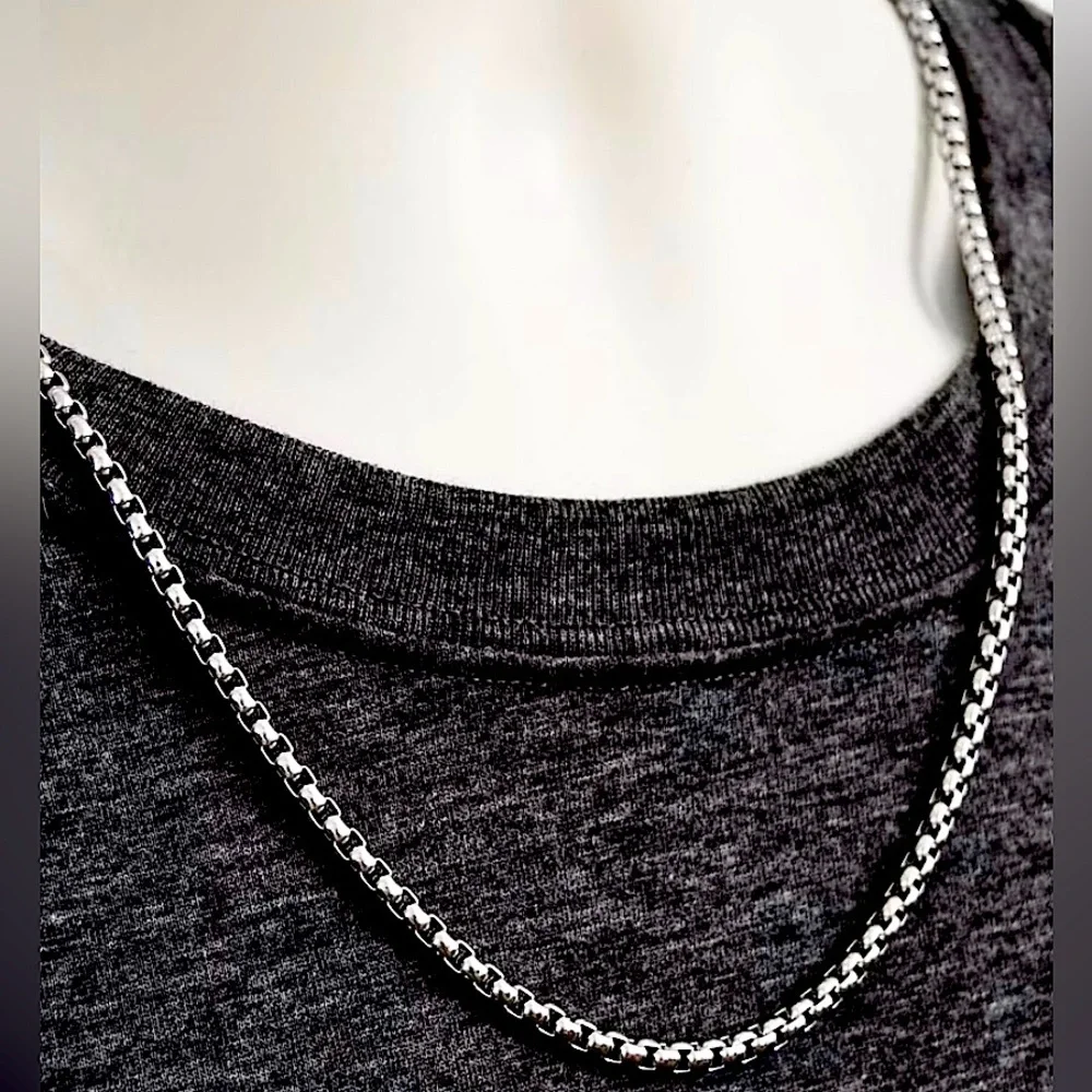 Stunning NEW thick BOX CHAIN 24” 100% Wide 3mm stainless steel steele